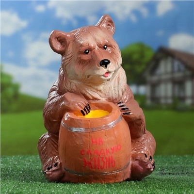 Садовая фигура из гипса «Медведь с бочонком», 27×24×28 см