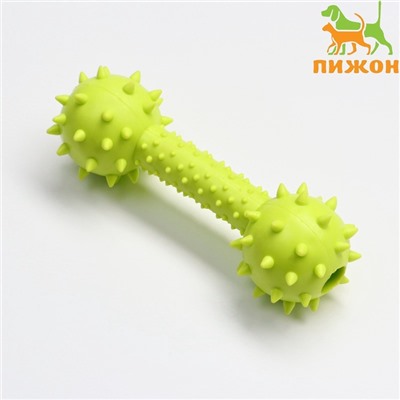 Жевательная игрушка для собак «Грозная гантель», 15×5 см, салатовая