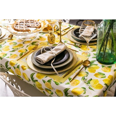 Скатерть «Этель» Лимоны 110×147 см, 100% хлопок, репс 190 г/м²