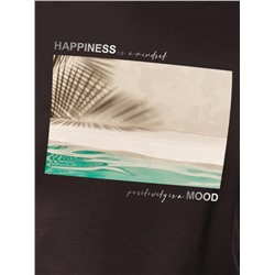 Футболка из хлопкового облегченного полотна с авторским принтом