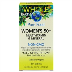 Natural Factors, Whole Earth & Sea, мультивитаминный и минеральный комплекс для женщин старше 50 лет, 60 таблеток