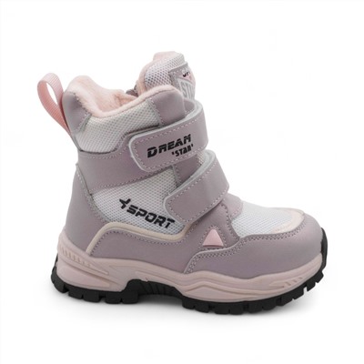 Ботинки мембранные на меху В6675-15 светло фиолетовые п/п