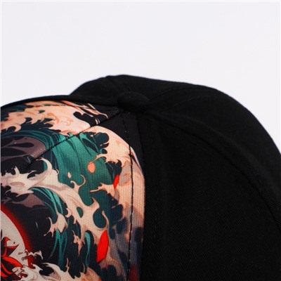 Кепка детская для мальчика «Аниме», чёрная, р-р 52-54, 5-7 лет