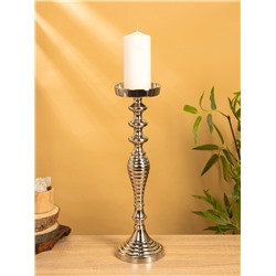 Подсвечник «Кубок», 13×13×43 см, алюминий, серебристый