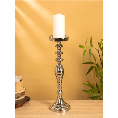 Подсвечник «Кубок», 13×13×43 см, алюминий, серебристый