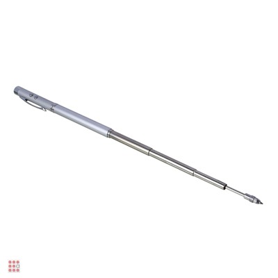 Ручка - выдвижная указка, магнит, 1 LED + лазер, 3xLR41, пластик, металл, 18х3,5см