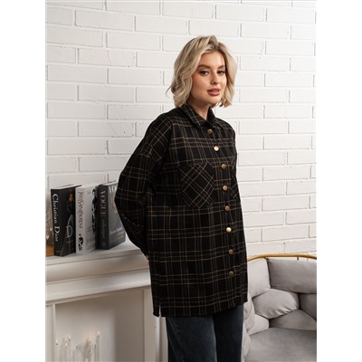 Рубашка с длинным рукавом Доротея (черная) Б14991-10М