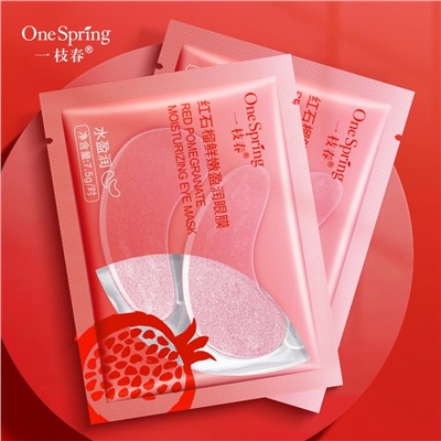 Гидрогелевые патчи под глаза с экстрактом граната OneSpring Red Pomegranate Moisturizing Eye Mask, 1 пара.