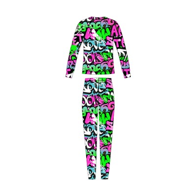 Термокомплект трикот. для девочек: фуфайка (футболка) с длин. рук, брюки