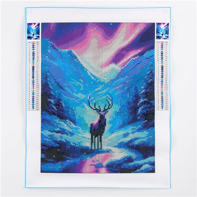 Алмазная мозаика на новый год с полным заполнением на холсте «Олень», 30×40 см, набор для творчества