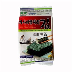 Морская капуста сушеная обжаренная в пластинах "Морской друг" вкус васаби Корея, 5 г