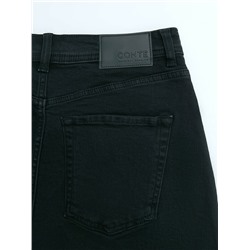 Актуальная коллекция CONTE CON-822 Чёрная джинсовая юбка-mini из eco-friendly с рельефными швами