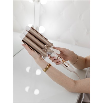 Плойка Luazon LW-05, 35 Вт, керамическое покрытие, d=25 мм, 220°С, белая