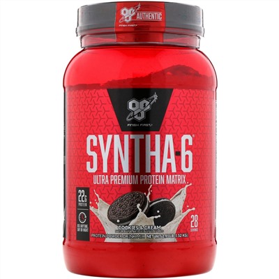 BSN, Syntha-6, белковая матрица ультрапремиального качества, печенье со сливками, 1,32 кг (2,91 фунта)