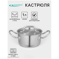 Кастрюля Катунь «Общепит», 1 л, d=14 см, капсульное дно, индукция, нержавеющая сталь