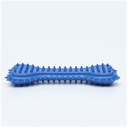 Игрушка жевательная литая «Кость для массажа» большая, 15×6×2.5 см, синяя