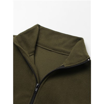 Толстовка флисовая для девочки MINAKU: Fleece Soft, хаки, рост 146 см