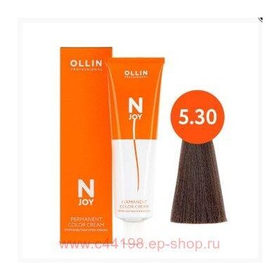 OLLIN "N-JOY" 5/30 – светлый шатен золотистый, перманентная крем-краска для волос 100мл