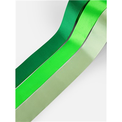 Атласная лента, набор 3 шт., 50 мм, 23±1 м, зелёная