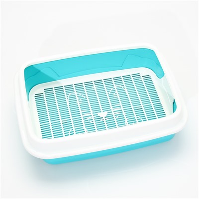 Туалет с бортом и сеткой, 45×34×15 см, белый, бирюзовый