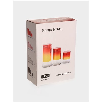 Банки для сыпучих продуктов «Богема», 3 предмета: 350/550/800 мл, стекло, коричневые