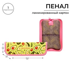 Пенал школьный, 1 секция, 5.5×20.5×2.5 см «Авокадо»