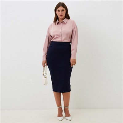 Блузка женская шелковая MIST plus-size, размер 52, цвет пыльная роза