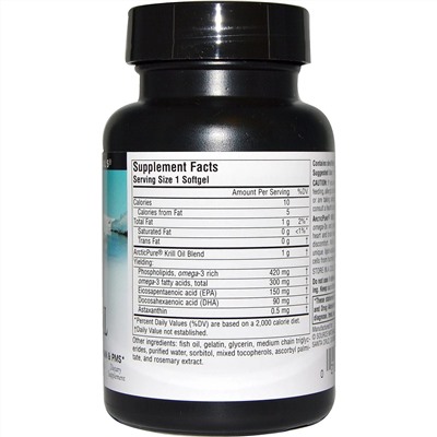 Source Naturals, Арктическая чистота, Масло морского криля, 1,000 мг, 30 капсул