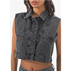 Женская жилетка джинсовая укороченная CRACPOT