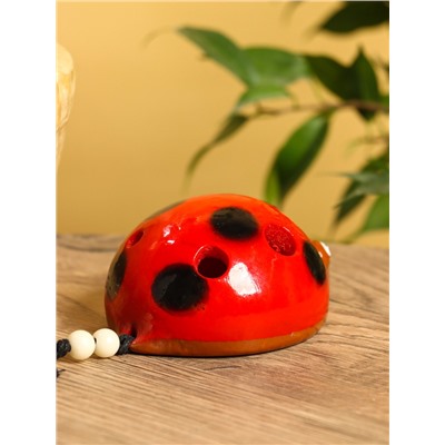Сувенирный музыкальный инструмент свисток «Божья коровка», 6×8×4 см, полирезин, МИКС