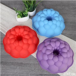 Форма для выпечки Кекс 20x7 см силиконовая круглая с отверстием / HL-027 /уп 200/ 0,1/