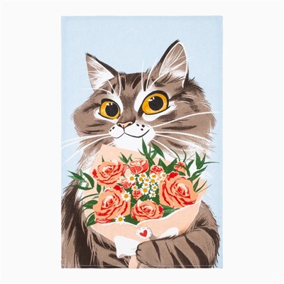 Набор полотенец кухонный Доляна Cats 35×60 см - 8 шт., 100% хлопок