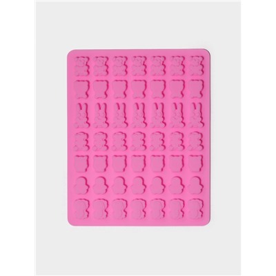 Форма для мармелада Доляна «Зоопарк», силикон, 18.5×15×0.5 см, 49 ячеек (2×1.5 см), розовая