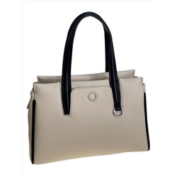 Женская сумка из искусственной кожи, цвет молочный с черным