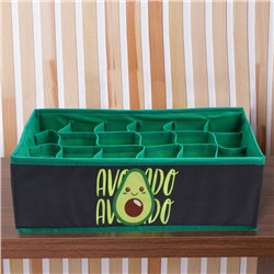 Органайзер для хранения белья, кофр 24 ячейки Avocado, 35×30×10 см