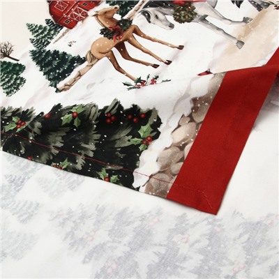 Скатерть новогодняя «Этель» New Year's farm, 110×149 см, 100% хлопок, саржа 190 г/м²