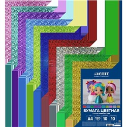 Бумага цветная голографическая A4 "Hobby Creative" 120 г/м², 10 цв, 10 л, пластиковый пакет с европодвесом