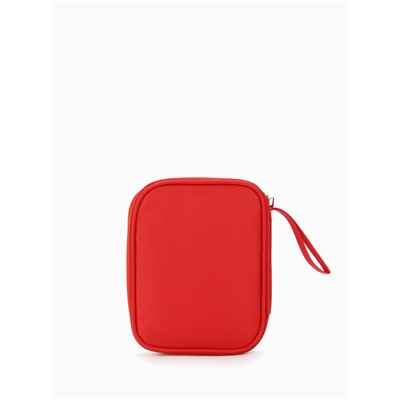 Косметичка-аптечка дорожная на молнии, с ручкой, маленькая, красная
