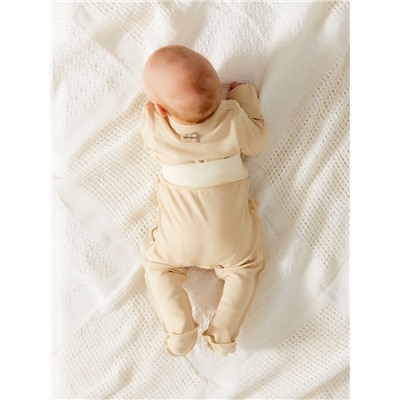 Боди детское с длинным рукавом MINAKU Nature, рост 62-68 см, бежевое