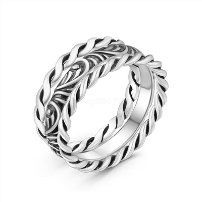 Кольцо из чернёного серебра 925 пробы 23228