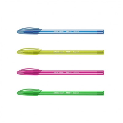 Набор ручек шариковых  4шт Neo® Stick Cocktail 0.7, Super Glide Technology синяя 43729 ErichKrause
