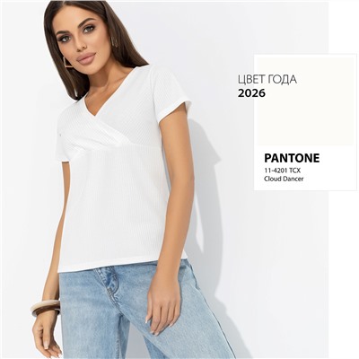 Футболка из трикотажа-лапша, Женственность без границ (white)