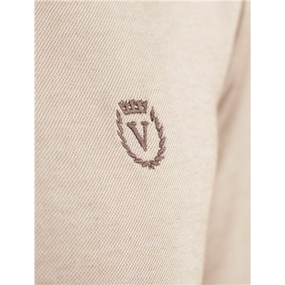 Джемпер хенли из полотна пике с меланжевым плетением с эластаном