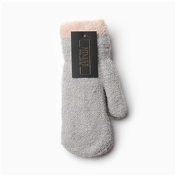 Варежки женские меховые MINAKU опушка, размер 22 см, серые