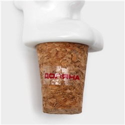Пробка для бутылки Доляна «Стильный мишка», 3.5×3.5×10 см, белая