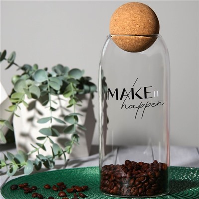 Банка для хранения сыпучих продуктов и круп Make it happen, 1000 мл