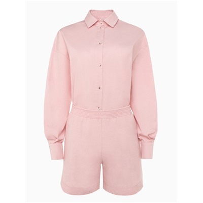 Костюм женский (рубашка, шорты) MINAKU: Oversize, тёмно-розовый, размер 46