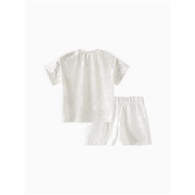 Костюм (шорты и футболка) Крошка Я «Бархат», рост 74-80 см, белый
