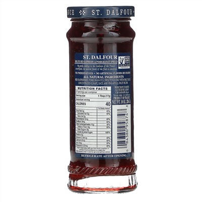 St. Dalfour, Deluxe, джем из красной малины и граната, 284 г (10 унций)