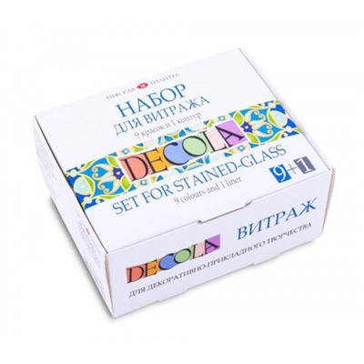 Набор акриловых красок  9цв 20 мл с контуром Декола витраж 42411065 Невская палитра